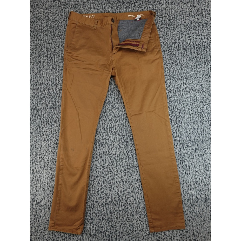 Bullhead Skinny Chino Pants Mens 32x32 Brown Tobacco Stretch‎ Trousers